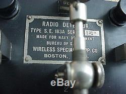 3 CRYSTAL RADIO DETECTOR S. E. 183A 1918 WW1 U. S. NAVY RARE
