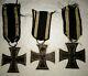 (3) Original WW1 German Iron Crosses with Ribbons (2) Are Maker Marked Very Nice