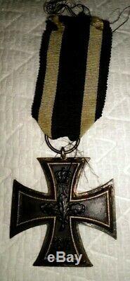 (3) Original WW1 German Iron Crosses with Ribbons (2) Are Maker Marked Very Nice