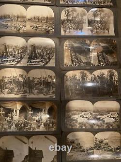 44 WWI stereoview cards (all different) & viewer