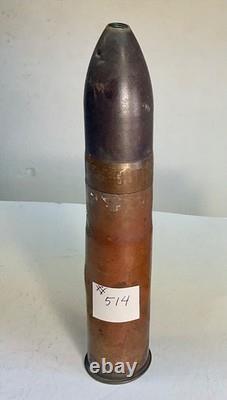 #514 Us Military Ww1 Trench Art Shell Well Marked, Dated 1918
