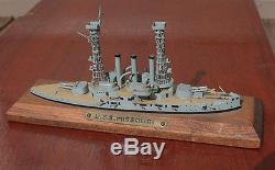 ANTIQUE W. E. Geoghegan Smithsonian WWI Wood U. S. Navy ID Model Ships Battleships