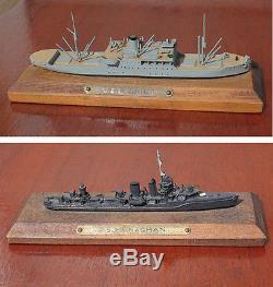 ANTIQUE W. E. Geoghegan Smithsonian WWI Wood U. S. Navy ID Model Ships Battleships