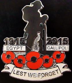 ANZAC WW1 100TH ANNIVERSARY EGYPT GALLIPOLI 1915-2015 COMMEMORATIVE BADGE MEDAL