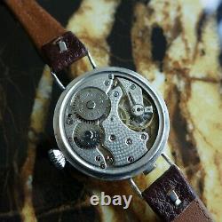 A Rare Vintage 1916 Ww1 Gents British Military Rolex Trench Wristwatch In Silver