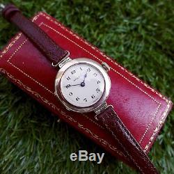 A Stunning Vintage Ww1 1915-1920 Ladies Rolex 9ct Solid Rose Gold Trench Watch