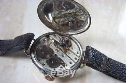 A WW1 SILVER CASED OFFICERS TRENCH WATCH c. 1914-15