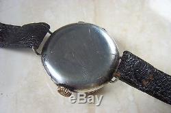 A WW1 SILVER CASED OFFICERS TRENCH WATCH c. 1914-15