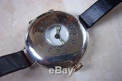 A WW1 SILVER HALF HUNTER OFFICERS TRENCH WATCH c. 1914-15