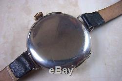A WW1 SILVER HALF HUNTER OFFICERS TRENCH WATCH c. 1914-15