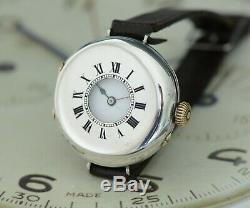 Absolutely Stunning Silver WW1 Half Hunter Trench Watch Stunning Large Example