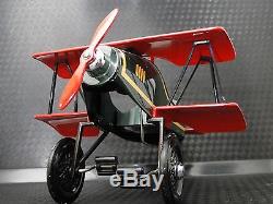 Air plane Pedal Car WW1 Vintage Red Two Wing Aircraft Rare Midget Metal Model
