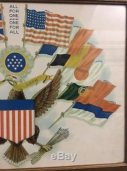 All For One One For All World War I Lithograph Copyright By Richard Cronin, N. Y