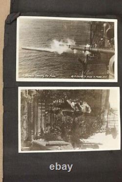 Amazing 1919 WWI Photo Album 37 Moser Military RPPC Battleships Troops