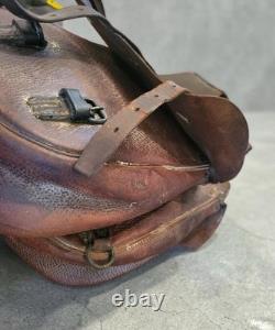Antique 1904 1918 U. S. Cavalry Leather Saddle Bags With Both Canvas Liners US