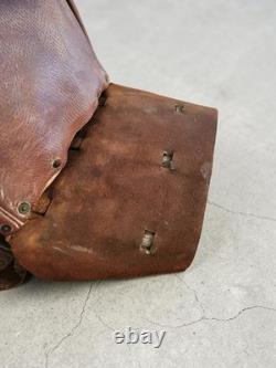 Antique 1904 1918 U. S. Cavalry Leather Saddle Bags With Both Canvas Liners US