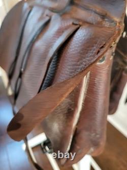 Antique 1904 1918 U. S. Cavalry Leather Saddle Bags With Both Canvas Liners US