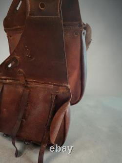 Antique 1904 1918 U. S. Cavalry Leather Saddle Bags With Both Canvas Liners US