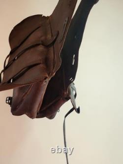 Antique 1904 1918 U. S. Cavalry Leather Saddle Bags With Both Canvas Liners US