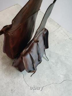 Antique 1904 1918 U. S. Cavalry Leather Saddle Bags With Both Canvas Liners US