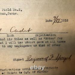Antique 1918 Cadet Army Pilot's Flight Operating Instructions Notes Taliaferro