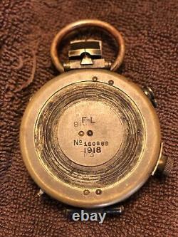 Antique 1918 US Army Corps Of Engineers Compass WWI Marked F-L & SN# 160888