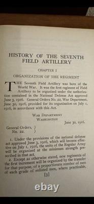 Antique Book HISTORY OF THE SEVENTH FIELD ARTILLERY With MAPs 1929 MILITARY WWI