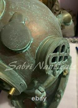 Antique Boston Scuba Copper Vintage Diving Helmet US Navy Mark V Deep Sea Marine