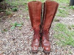 Antique British Military Brown Leather Officers Boots For Restoration #2