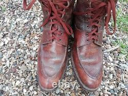 Antique British Military Brown Leather Officers Boots For Restoration #2