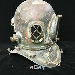 Antique FULL SIZE Diving Divers Helmet BRASS, COPPER Vintage Deep Sea Scuba #1241