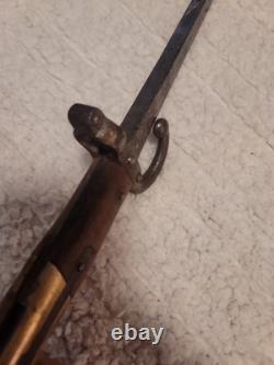 Antique French M1866 Chassepot Sword Bayonet Brass Pommel Military Bayonet