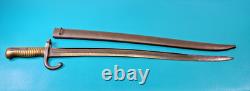 Antique French Model 1866 Chassepot Bayonet Sword + Sheath TR1407