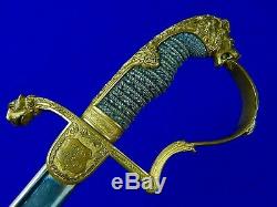 Antique German Germany WW1 Grosser Lion Head Artillery Sword with Scabbard