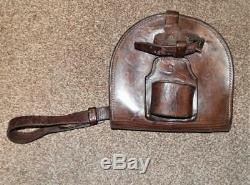 Antique Leather Cavalry Military Horse Shoe & Nails Travelling Pouch WW1