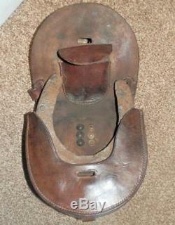 Antique Leather Cavalry Military Horse Shoe & Nails Travelling Pouch WW1