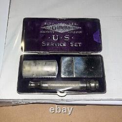 Antique Military WWI Gillette U. S. Service Razor Set Shaving Kit Must See