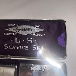 Antique Military WWI Gillette U. S. Service Razor Set Shaving Kit Must See