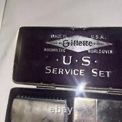 Antique Military WWI Gillette U. S. Service Razor Set Shaving Kit Must See