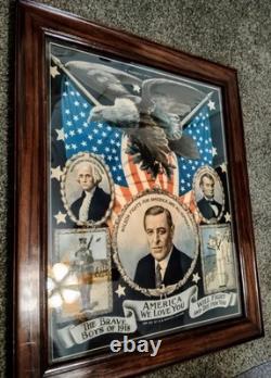 Antique NEAR MINT+ 1917-18 WORLD WAR 1 Propaganda Poster? BEAUTIFUL COLOR! 