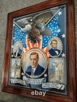 Antique NEAR MINT+ 1917-18 WORLD WAR 1 Propaganda Poster? BEAUTIFUL COLOR! 
