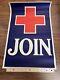 Antique ORIGINAL 22 x 14 WWI World War One 1 Poster Join Red Cross Rockville CT