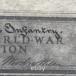 Antique Original WW1 Military Infantry Company Wounded In Action Letter Framed