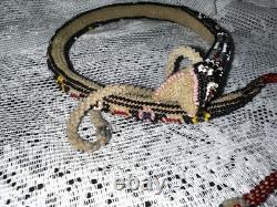 Antique Prisoner Of War World War One Hand Beaded Snake Necklace