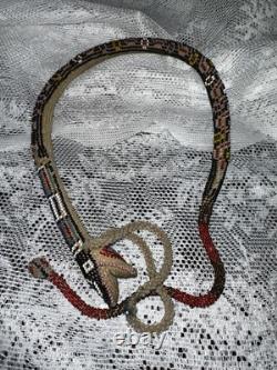 Antique Prisoner Of War World War One Hand Beaded Snake Necklace
