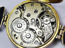 Antique Rolex 9k Gold Genuine 1916 Wwi Officer's Wristwatch #722709