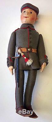 Antique Steiff Felt German Soldier Doll WWI