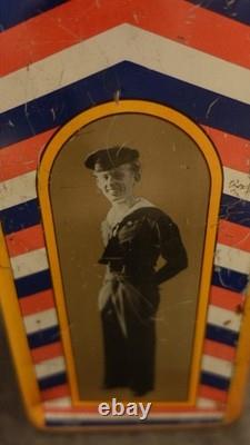Antique Tin World War One Era Bank Voor Onze Jongens Dutch Soldier