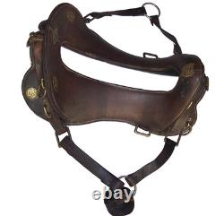 Antique US Cavalry Saddle Brass US Conchos Military McClellan 12 Seat