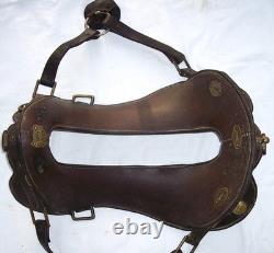 Antique US Cavalry Saddle Brass US Conchos Military McClellan 12 Seat